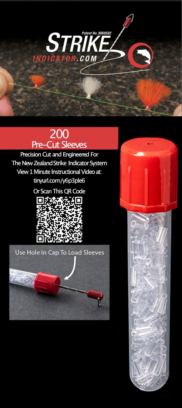 New Zealand Strike Indicator Pre-Cut Sleeves and Vial